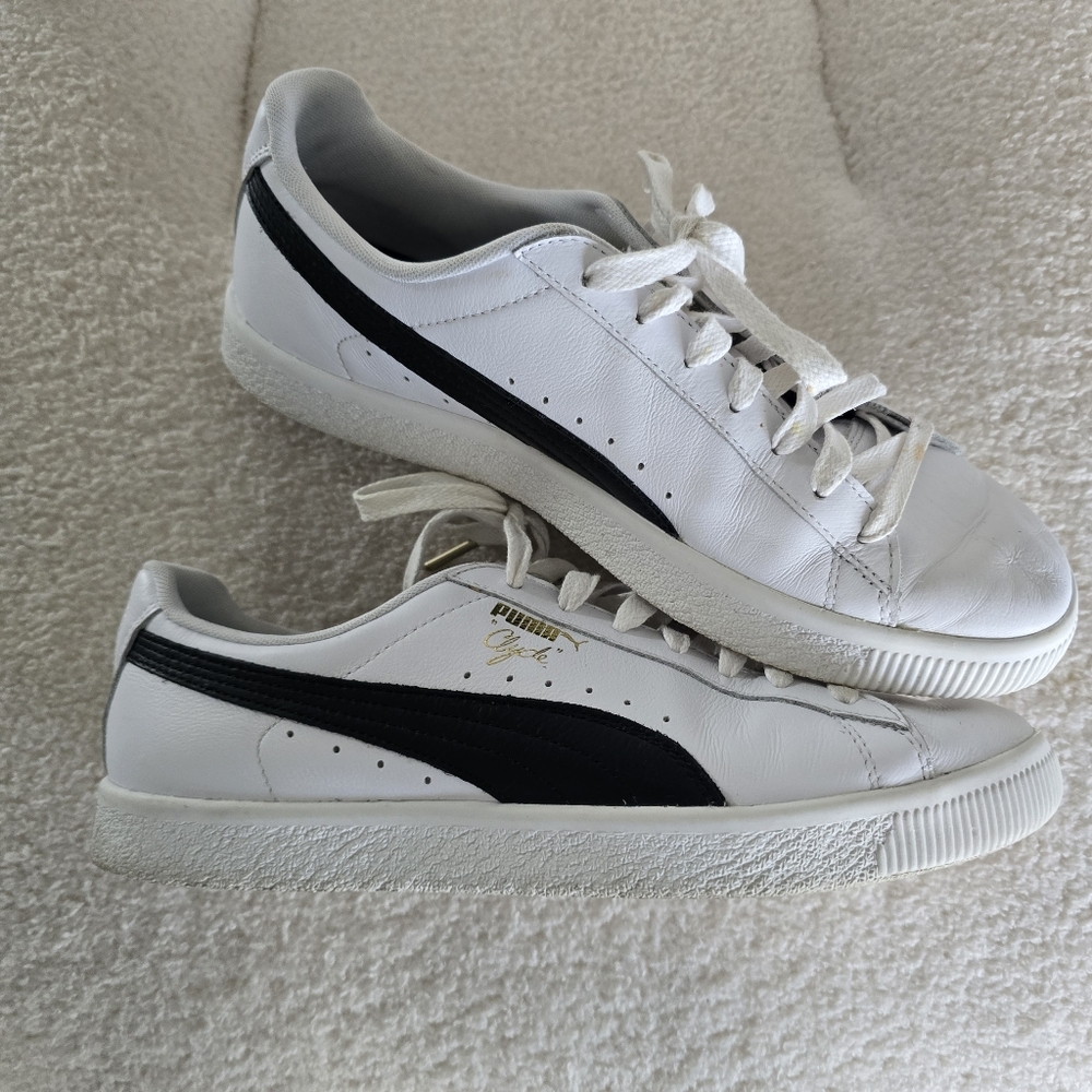 Puma Clyde Core, Gold Foil, Men's Black & White Sneakers SZ 10 - Picture 5 of 12